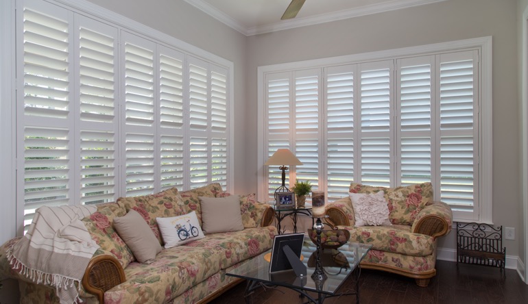 Fort Lauderdale sunroom indoor shutters